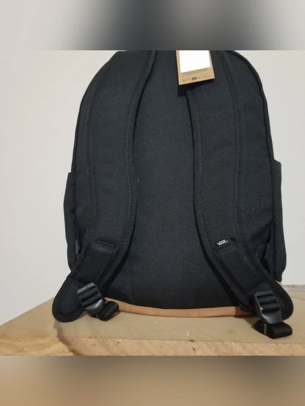 NEW! Vans Black Backpack with Tan Base NWT